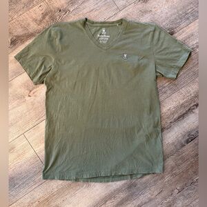 Psycho Bunny Men's Olive V-Neck Tee